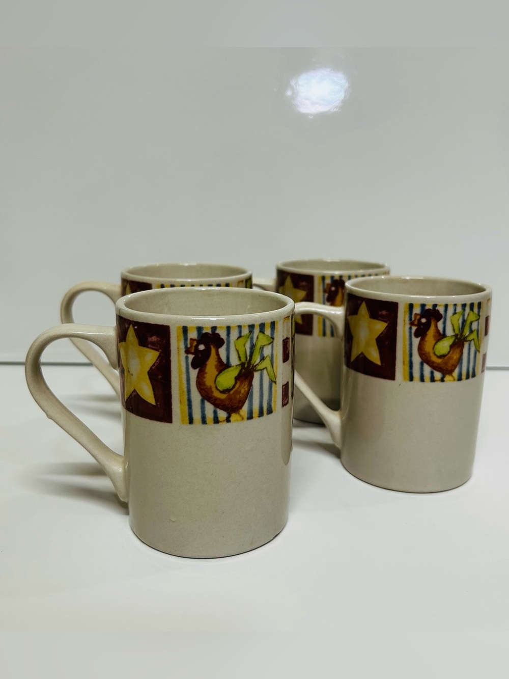 Vintage Gibson American Quilt Coffee Cup Mug Set of 4